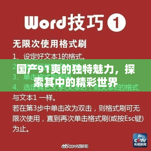 国产91爽的独特魅力，探索其中的精彩世界