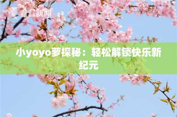 小yoyo萝探秘：轻松解锁快乐新纪元