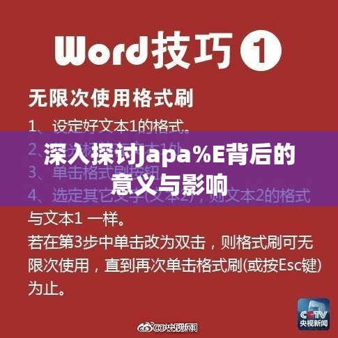 深入探讨Japa%E背后的意义与影响