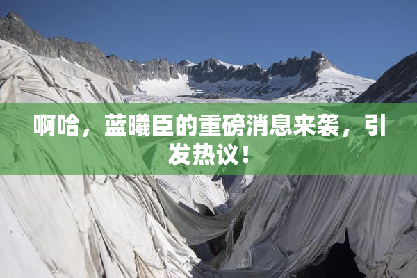 啊哈，蓝曦臣的重磅消息来袭，引发热议！