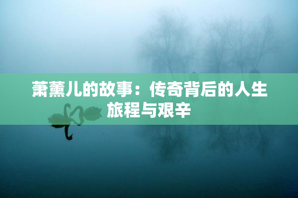 萧薰儿的故事：传奇背后的人生旅程与艰辛