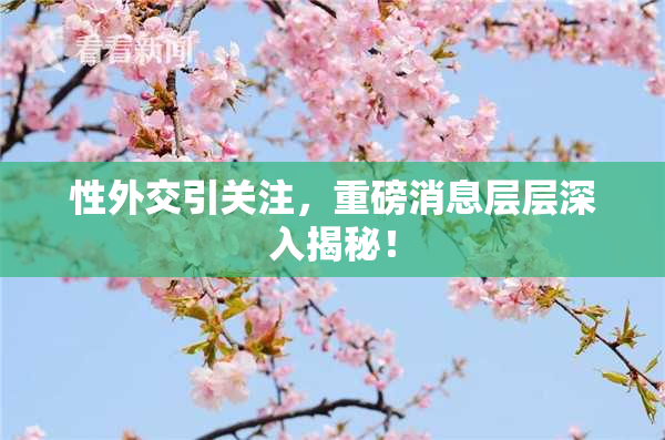 性外交引关注，重磅消息层层深入揭秘！