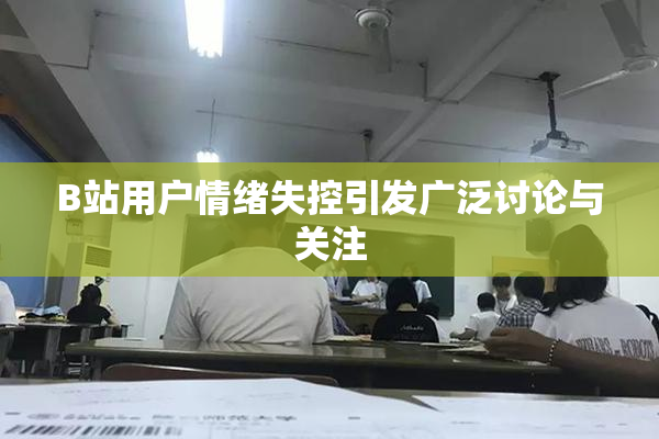 B站用户情绪失控引发广泛讨论与关注