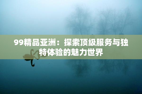 99精品亚洲：探索顶级服务与独特体验的魅力世界
