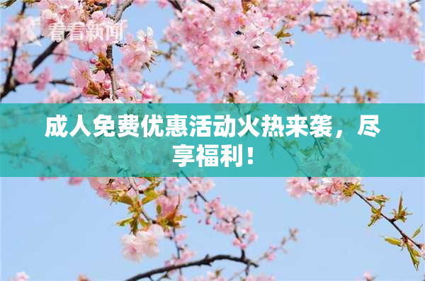 成人免费优惠活动火热来袭，尽享福利！