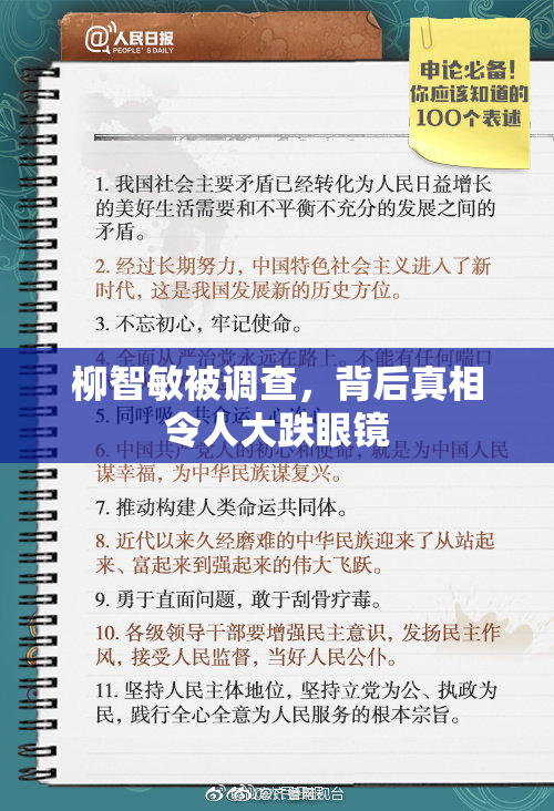 柳智敏被调查，背后真相令人大跌眼镜