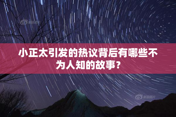 小正太引发的热议背后有哪些不为人知的故事？