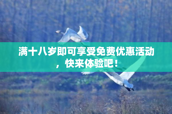 满十八岁即可享受免费优惠活动，快来体验吧！