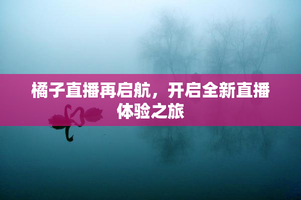 橘子直播再启航，开启全新直播体验之旅