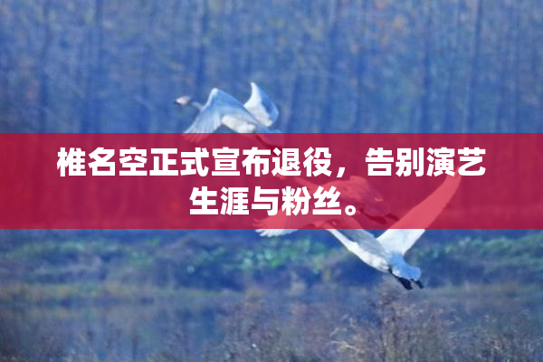 椎名空正式宣布退役，告别演艺生涯与粉丝。