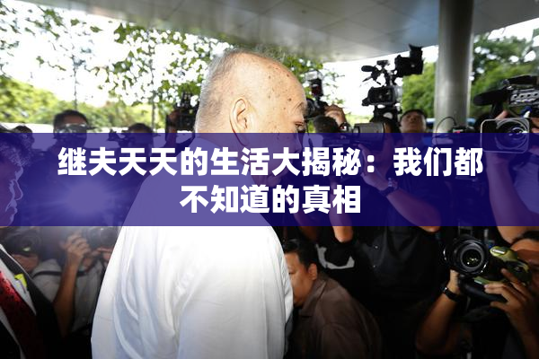 继夫天天的生活大揭秘：我们都不知道的真相