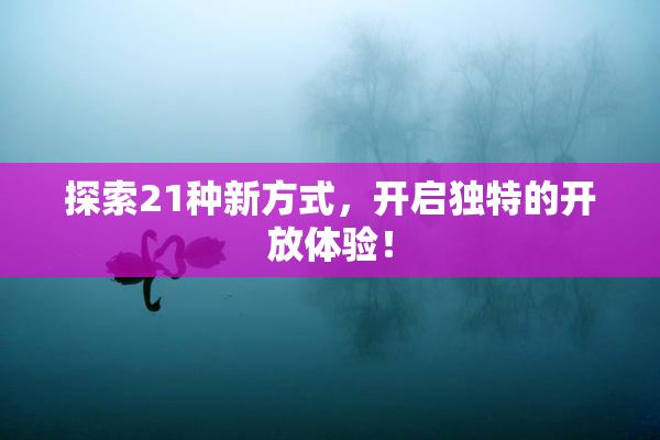 探索21种新方式，开启独特的开放体验！