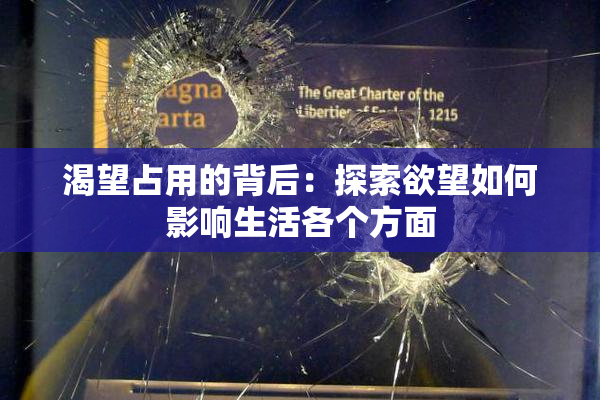 渴望占用的背后：探索欲望如何影响生活各个方面