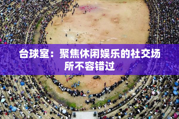 台球室：聚焦休闲娱乐的社交场所不容错过