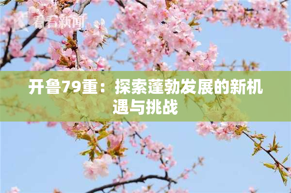 开鲁79重：探索蓬勃发展的新机遇与挑战