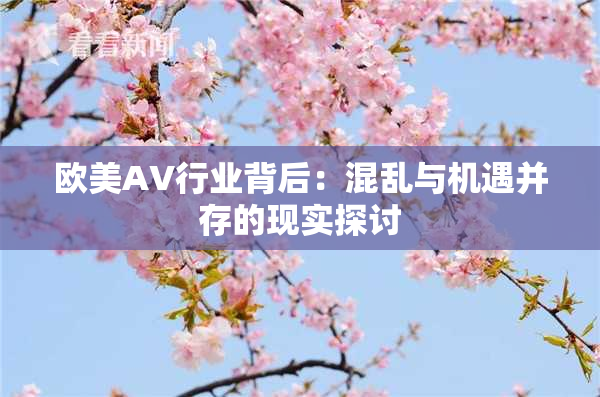 欧美AV行业背后：混乱与机遇并存的现实探讨