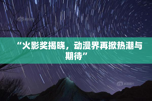 “火影奖揭晓，动漫界再掀热潮与期待”