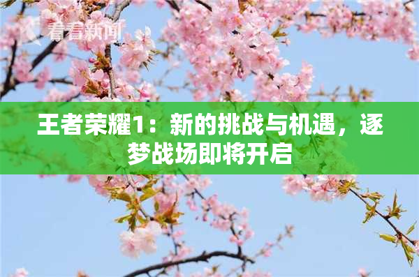 王者荣耀1：新的挑战与机遇，逐梦战场即将开启