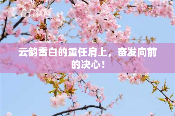 云韵雪白的重任肩上，奋发向前的决心！