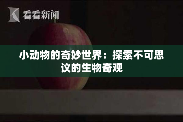 小动物的奇妙世界：探索不可思议的生物奇观
