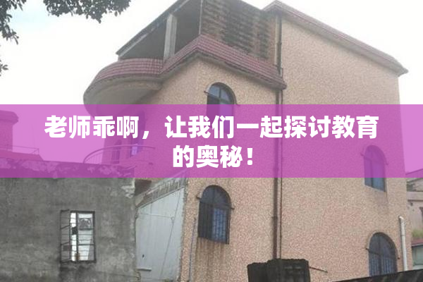 老师乖啊，让我们一起探讨教育的奥秘！
