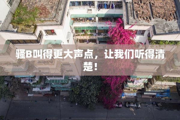 骚B叫得更大声点，让我们听得清楚！