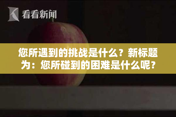 您所遇到的挑战是什么？新标题为：您所碰到的困难是什么呢？