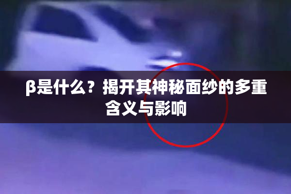 β是什么？揭开其神秘面纱的多重含义与影响