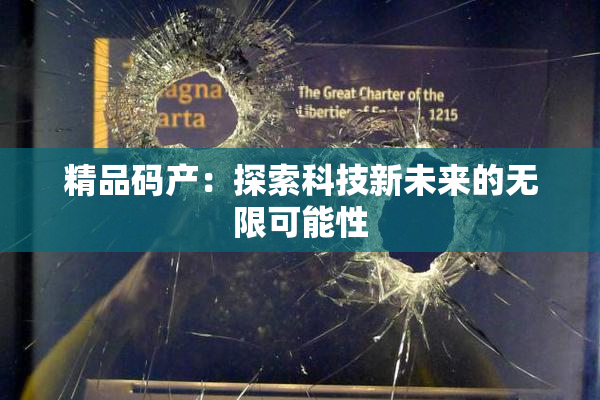 精品码产：探索科技新未来的无限可能性