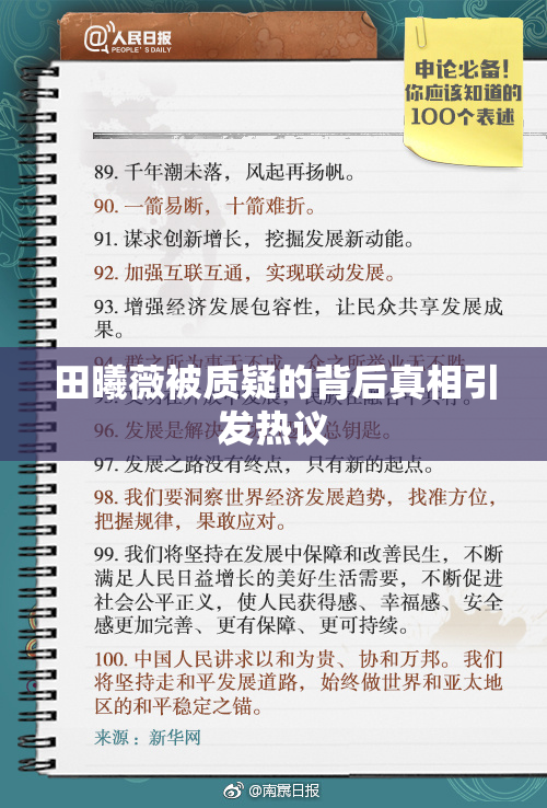 田曦薇被质疑的背后真相引发热议