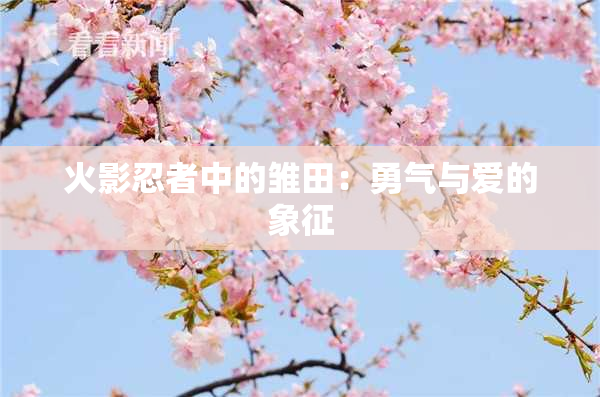 火影忍者中的雏田：勇气与爱的象征