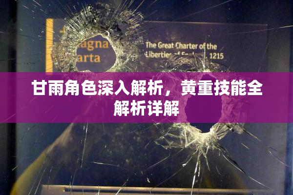 甘雨角色深入解析，黄重技能全解析详解