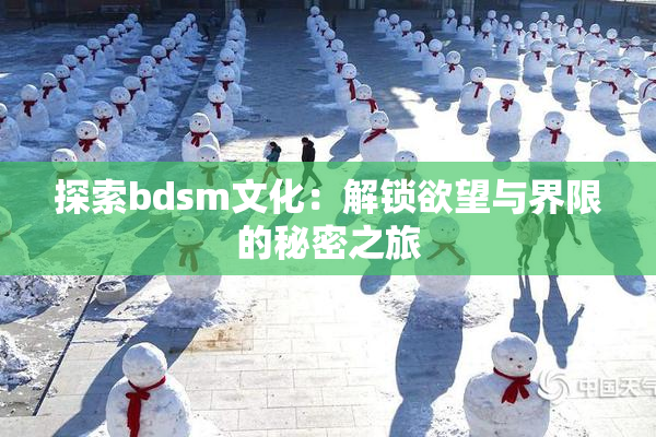 探索bdsm文化：解锁欲望与界限的秘密之旅
