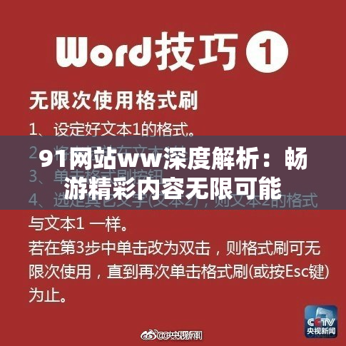 91网站ww深度解析：畅游精彩内容无限可能