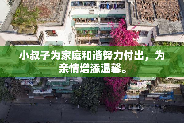 小叔子为家庭和谐努力付出，为亲情增添温馨。