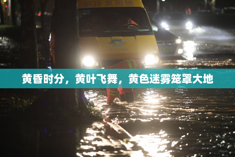 黄昏时分，黄叶飞舞，黄色迷雾笼罩大地