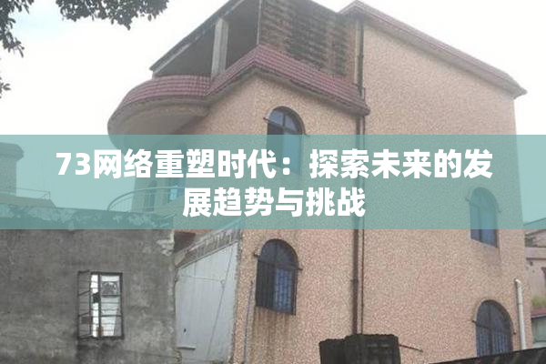 73网络重塑时代：探索未来的发展趋势与挑战